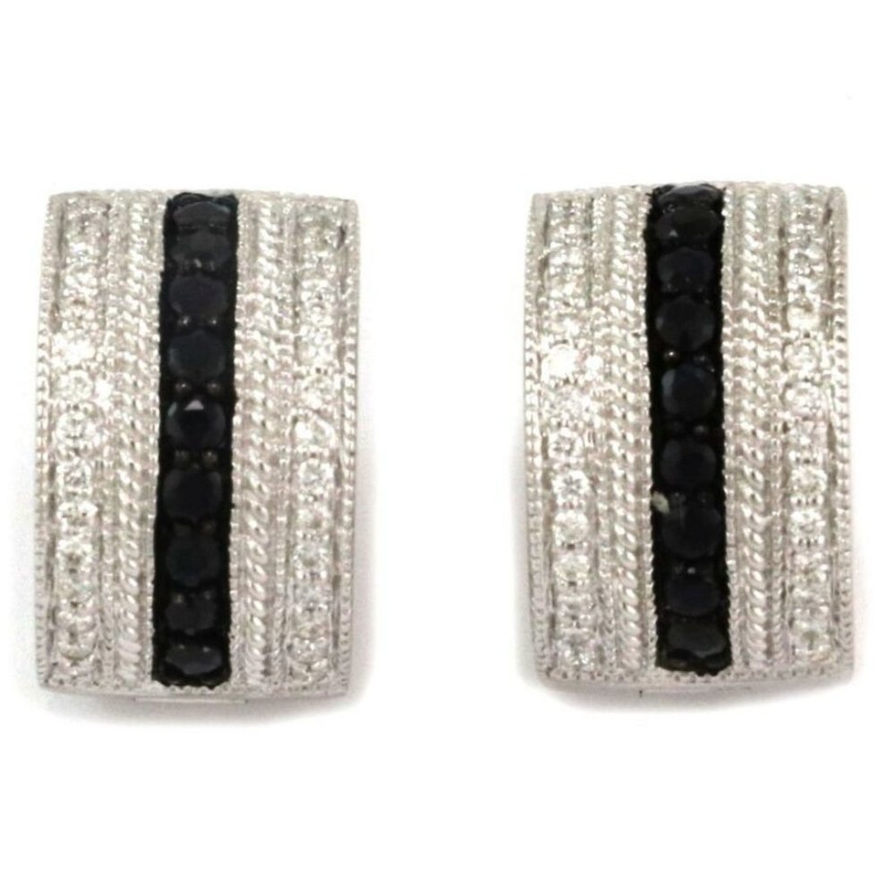 Lovely 1.09ct Black White Diamond 18kGold Earrings